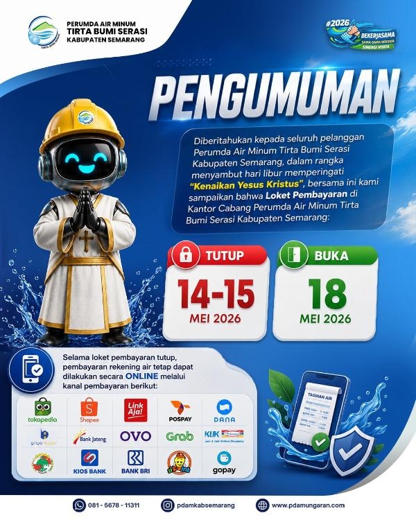 PERINGATAN HARI KENAIKAN YESUS KRISTUS : Jadwal Penutupan Sementara Loket Pembayaran