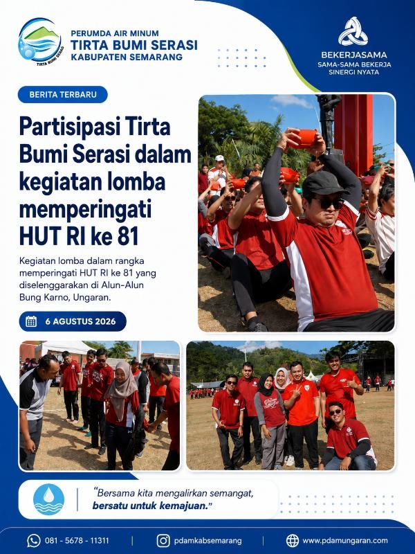 Semarak HUT RI ke-81, Perumda Air Minum Tirta Bumi Serasi Berpartisipasi dalam Berbagai Perlombaan